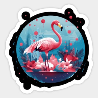Flamingo Tropical , Love Flamingos Sticker